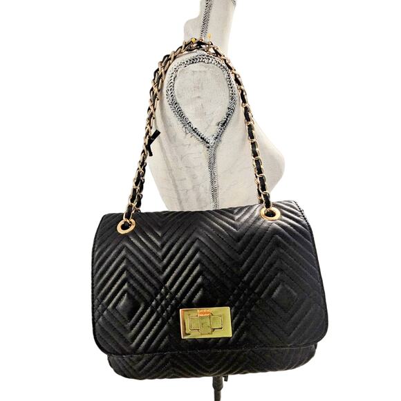 bebe Handbags - Bebe Black Quilted Shoulder Bag
